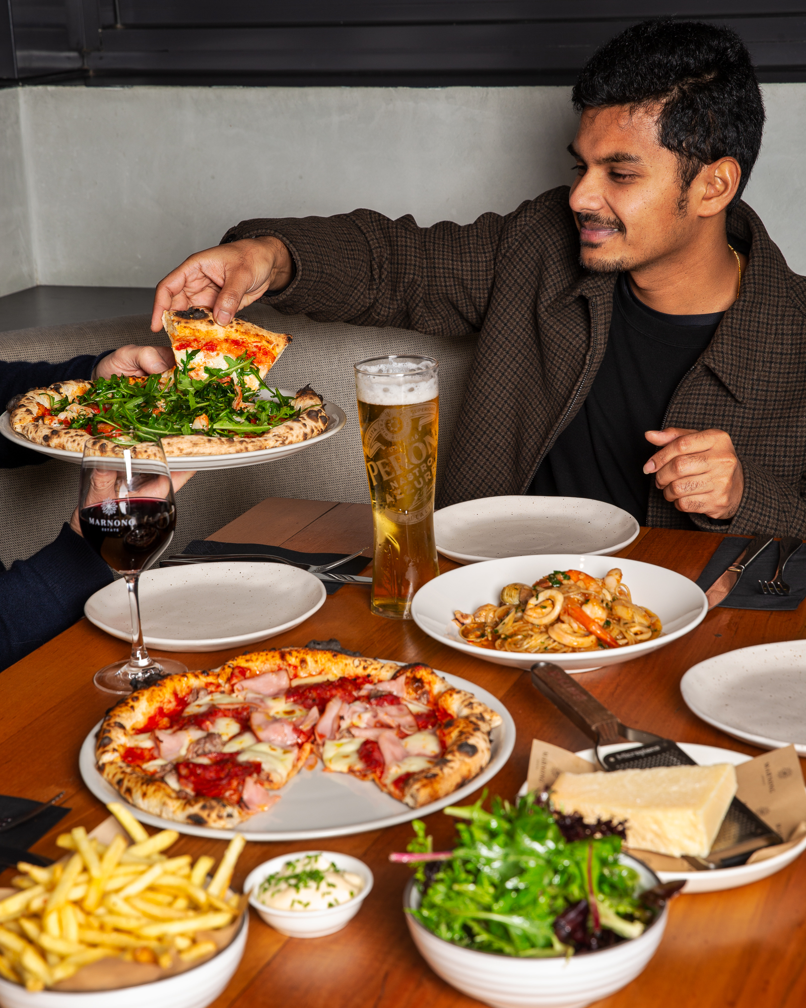 : Father’s Day lunch at Cucina 3064 with shared pizza and pasta dishes