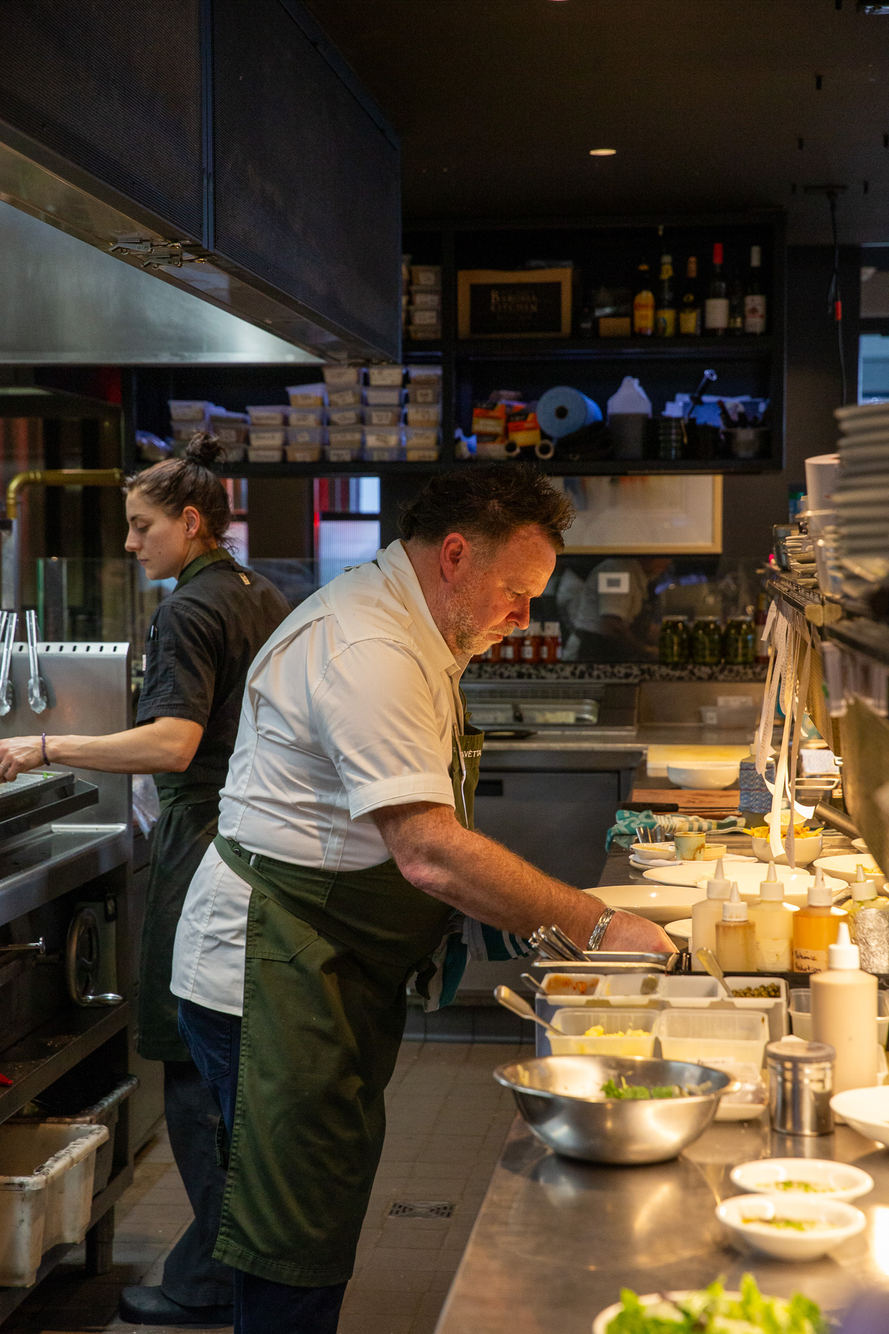 Greg and Ash in the kitchen for the truffle dinner