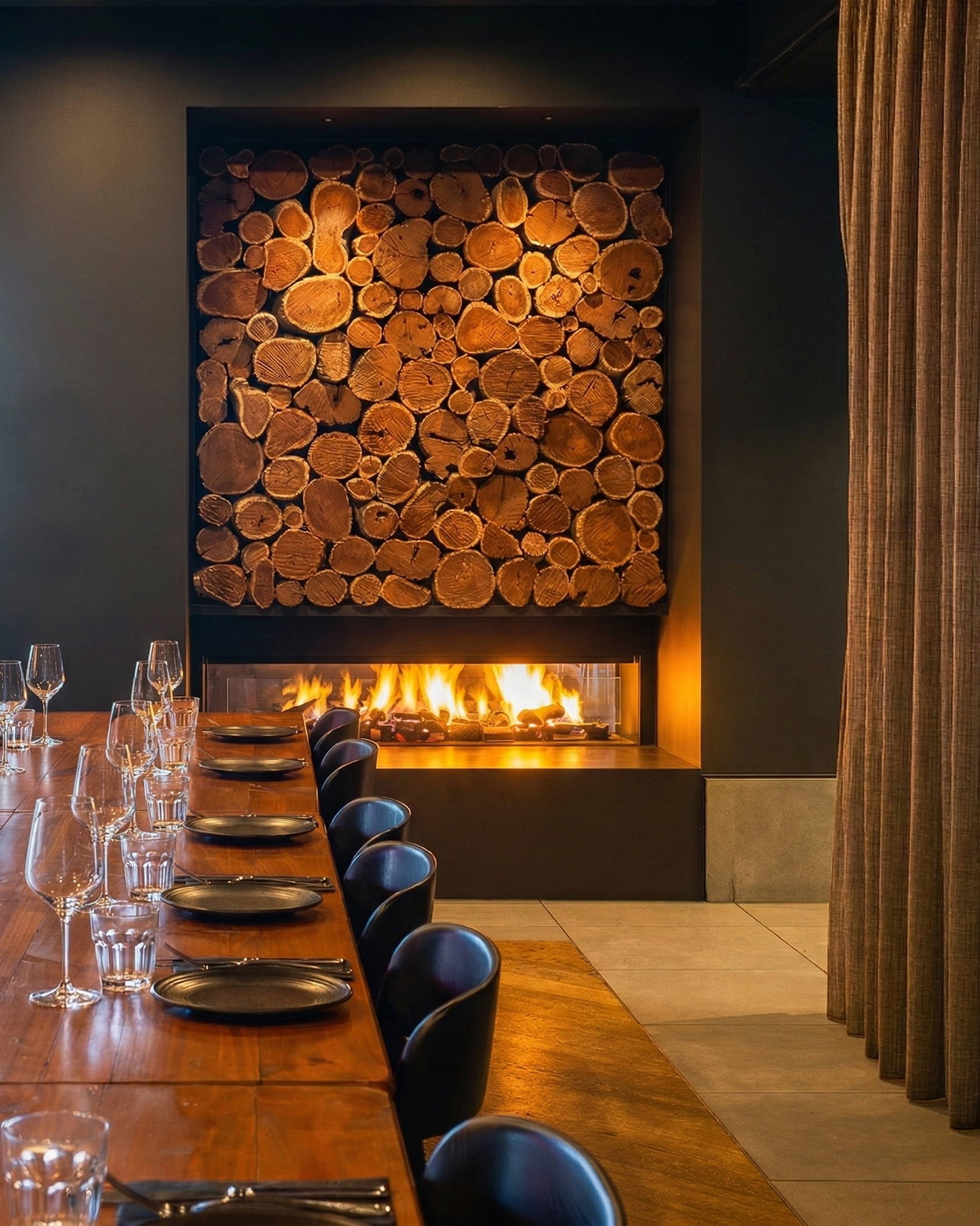 ME_Cucina_PrivateDiningRoom_05a Private Dining Room with a wooden table