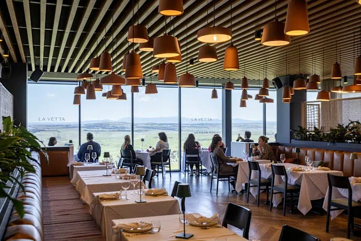 Lunch service in the La Vètta dining room at Marnong Estate